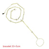 Gold Color Geometric Various Shaped Bezel CZ Plain Bar Charm Double Layer Sexy Women Hand Chain Bracelets - Image 11