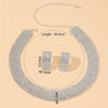 3pcs Women's Jewelry Set Rhinestone Earrings Necklace Wedding Party Accessories-4068 - Image 6