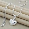 Small Puffed Heart Pendant Necklace on Snake Chain 40cm to 75cm - Image 7