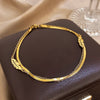 Stainless Steel Anklets for Women Men Doublelayer Leaves Gold Plated Thick Chain Bracelet Anklet Jewelry - Image 5