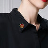 Creative Vintage Enamel Poker Hearts Lapel Pins For Women Men Baroque Palace Pearl Rhinestone Clubs Flower Brooches Badges - Image 4