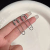 Creative Unisex Punk Rock Style Safety Pin Ear Hook Stud Earrings Metal Pin Earring Jewelry for Women Men - Image 2