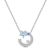 Silver Four-Leaf Clover Butterfly Star Moon Heart Key Necklace fit Women Jewelry Valentine's Day Gift - Image 7