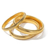 Stainless Steel Retro Elasticity Thick Polish Bracelet Gold Plated Unisex Jewelry Men Women - Image 8
