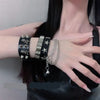 Punk Rivet Star PU Leather Bracelet Hip Hop Women Men Hip Hop Gothic Dark Girl Rock Jewelry Pendant Chain Accessories - Image 1