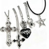 5pcs Vintage Gothic Style Cross, Rhinestone Spider, Crown, Heart Cross, Oil Drop, Star Y2K Necklace Set For Women - Image 5