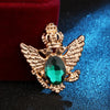 Vintage Angle Wing Double Eagle Badge Men's Retro Suit Coat Rhinestone Brooch Jewelry Metal Pins and Brooches for Women - Image 4