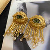 French Retro Unique Personality Exaggerated Eyes And Earrings Pearl Rhinestone Tassel Earrings Women's Jewelry Party Accessories - Image 1