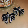 Korean Style Black Bowknot Dangle Earrings for Women Rhinestone Earrings Weddings Party Jewelry Accessories - Image 3