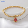 Mhs.sun Stone 12 Months Birthstone Bracelets Gold Plated Stainless Steel Bead Bracelet Birthday Jewelry For Women Men - Image 15