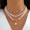 Imitation Pearl Heart Pendant Necklace with Toggle Clasp - Image 15