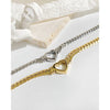 Stainless Steel Snake Chain Flat Gold Color Hollow Heart Choker Necklace Women Gift collares - Image 4