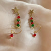 Colorful Rhinestone Christmas Tree Dangle Earrings for Women Zircon Star Year Earrings Girls Party Jewelry - Image 7