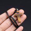 Charm Natural Semiprecious Stone Cross Shape Crystal Tiger Eye Agate Pendant Necklace Jewelry Gift for Women 25x18mm - Image 22