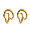 Stainless Steel Twisted Geometric Hollow Stud Earrings Prevent Allergy Individualistic Stylish Unique Jewelry - Image 6