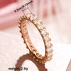 Slim Brass Band Ring with Cubic Zirconia Accents in Gold-Tone or Silver-Tone - Image 6