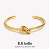 Minimalist Gold Plated Knot Cuff Bangle Bracelets For Women Stainless Steel Jewelry For Female - Image 1