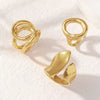 3 Pieces Of Retro Punk Exaggerated Asymmetrical Ring Set, Suitable For Women's Simple Geometric Hollow Circular Uniq - Image 3
