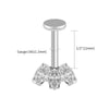 Titanium 16G Marquise CZ Screw Flat Back Vertical Helix Piercing Cartilage Stud Earring - Image 8