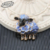 Blue White Porcelain Style Enamel Animal Brooch Rhinestone Crystal Butterfly Peacock Sheep Lapel Pin Vintage Women Jewelry Gift - Image 11