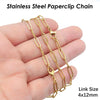 Stainless Steel Paperclip Chain Necklace with 2.5 x 6.5 mm or 4 x 12 mm Links - Image 5