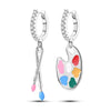 Silver Color Earrings Blue Zircon Stars Moon Irregularity Earrings For Woman Birthday Jewelry Gifts - Image 18