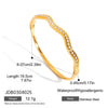 Delicate Crystal Bangle For Women Minimalist Gold Plated Stainless Steel Bangle Party Wedding Jewelry Gift - Image 12