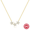 Silver Star Pendant Necklace For Women Gold Triangular Geometry Flower Inlaid Zircon Layered Jewelry - Image 10