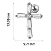 1PC 316L Steel Zircon Corss Cz Barbell Earrings Corss Helix Ear Cartilage Tragus Daith Piercing Body Jewelry 20G - Image 24