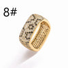 HECHENG, Golden Plated Leopard Print Earrings Square Ring with Cubic Zirconia Hip Hop Style for Men and Women - Image 5