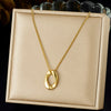 316L Stainless Steel Simple Versatile Zircon Geometry Flowers Bowknot Series Pendant Necklace Lady Classic Charm Jewelry - Image 9
