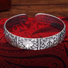 Ethnic Style auspicious Bracelet silver Embossed Design Black Retro Ruyi bangles Banquet Jewelry - Image 2