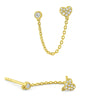 Gold Silver Color Plated Double Hole Link Chain Circle Hoop Earrings Zircon Star Lightning Eye Pendant Huggie Piercing Earring - Image 37
