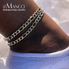 Stainless Steel Foot Jewelry Leg Chain Ankle Silver Color Franco Figaro Chain Anklets For Men Women Hip Hop Rapper - Image 1