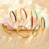 G&D Colorful Orange Enamel Bangles Bracelets for Women Party Gift Bangles Stainless Steel Jewelry - Image 1