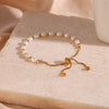 Gold Color Beads Freshwater Pearls Mixed Adjustable Stainless Steel Chain Bracelet Bangles For Women Elegant Jewelry - Image 11