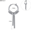 Zemo 1 PC Punk Stainless Steel Clip-on Earrings Long Tassel Pendant Earring Taper Cross Feather No-Pierced Fake Piercing 12/14MM - Image 11