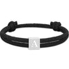 Graduation Easter Basket Stuffer Gifts, Braided Rope Initial Bracelet for Men Boys, Stainless Steel A-Z Letter Charm Bracelets - Image 1