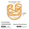 Stainless Steel Jewelry Minimalist Metal Golden Pvd Plated Opening Ring for Women Pour Party Gift - Image 6