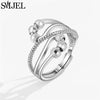 Metal Balls Fidget Rings Adjustable for Women Stress Relieve Finger Jewelry Rotatable Beads Ring Accessories - Image 7