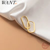 Silver Simple Oval Glossy Huggies Ear Buckle for Women Bohemian European piercing Earrings Jewelry - Image 1