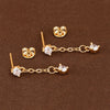 1 Pair Stainless Steel Chain Zircon Star Moon Ear Stud Earrings Gold Plated Cartilage Piercing Earring Women's Jewelry - Image 6