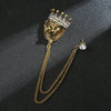 Crown Chain Brooch Vintage Tassel Crystal Brooch Temperament Rhinestone Lapel For Women Dress Mens Shirt Suit Set Collar Jewelry - Image 5
