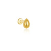 1PC Silver Vintage Threaded Flat Back Cartilage Stud Earring Sun Shell Fish Flower Knot CZ Piercing Jewelry - Image 9