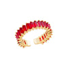 Thin Cubic Zirconia Stacking Ring in Gold-Tone Stainless Steel Adjustable - Image 16