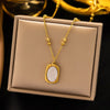 Stainless Steel Flower Pendant Necklace For Women Ladies Gold Color Clavicle Chain Jewelry Wedding Gifts - Image 8