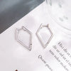 Silver Pentagonal Rhombus Geometric Hoop Earrings for Women Wedding Party Jewelry Gift - Image 5