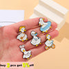 Cute Animal Enamel Pins Duck Goose Brooches Bicycle Doctor Metal Badges Lapel Clothes Funny Kids Friend Jewelry Gifts - Image 3