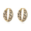 HECHENG, Golden Plated Leopard Print Earrings Square Ring with Cubic Zirconia Hip Hop Style for Men and Women - Image 8