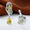 Female Blue Rainbow Stone Earring Silver Color Clip Earrings For Women Charm Crystal Zircon Wedding Jewelry - Image 6
